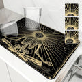Axyaa Skull Astrology Kitchen Drying Mat - Quick Dry, Anti-Slip & Absorbent Drain Pad