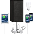 Axyaa LED Desk Lamp with Touch Control, USB-C+A Port, Dual AC Outlets, Rechargeable Battery