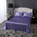 Axyaa Silky Satin Queen Bed Sheet Set Luxury Solid High End Rayon Sheets