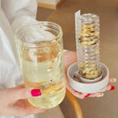 Axyaa Glass Water Bottle with Tea Infuser Filter Straw, Kawaii Design, 750ml
