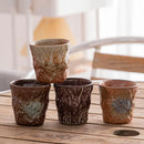 Coarse Pottery Glazed Teacups Set by Axyaa - Japanese Style Coffee Mugs for Home Decor