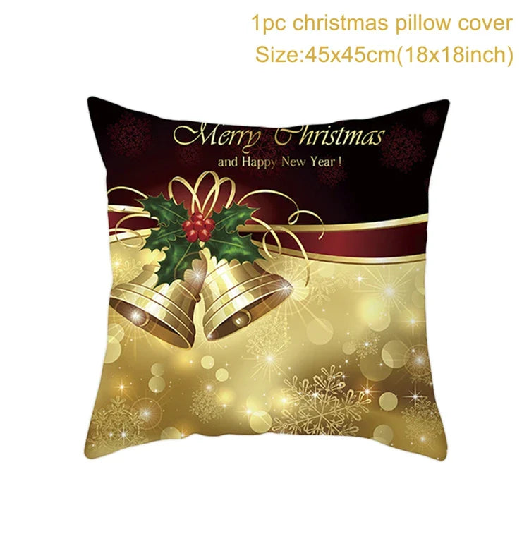Axyaa Christmas Cushion Cover 2022: Merry Decorations, Navidad, Noel, Xmas Gifts, Happy New Year 2023