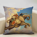 Axyaa Elephant Pattern Decorative Cushion Cover 45x45cm