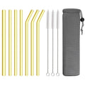 Axyaa Glass Bubble Tea Straws Set with Brush - Party Home Bar Accessories