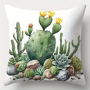 Axyaa Cactus Flower Sofa Pillow Case Set, 17.7" x 17.7", Home Decor, Single-Sided Print