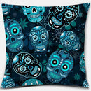 Axyaa Skull Print Series Cushion Cover - Rainbow Peach Decoration for Home