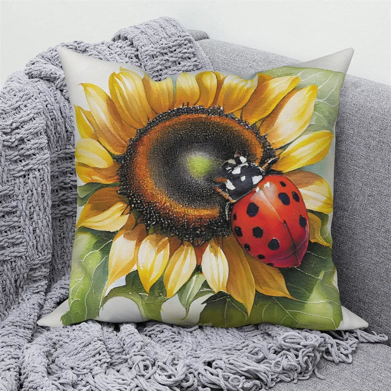 Sunflower Decorative Pillow Cover by Axyaa | Sofa, Car, Living Room Decoration