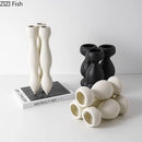 Axyaa Ceramic Vase Trio for Desk Decor Flowers Arrangement & Room Aesthetics