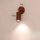 Axyaa Wood Spotlight LED Wall Lamp Retro Rotatable Bedroom Aisle Light