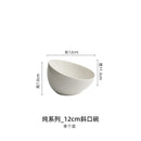 Axyaa Premium White Ceramic Oblique Bowl for Noodles, Fruits, Salads, Hot Pot, and Dipping