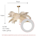 Axyaa Ostrich Feather Pendant Light Chandelier for Home, Bedroom, and Living Room