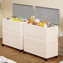 Axyaa Foldable Toy Storage Bin with Wheels - Large Capacity for Bedroom & Living Room
