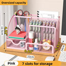 Axyaa Metal Pen Holder Pencil File Storage Rack 7 Grid Office Desk Organizer