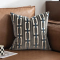 Axyaa Geometric Cut Velvet Pillow Cover 45x45cm Ivory Coffee Green Grey Luxe Décor