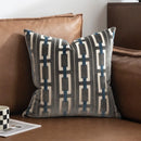 Axyaa Geometric Cut Velvet Pillow Cover 45x45cm Ivory Coffee Green Grey Luxe Décor