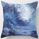 Axyaa Ocean Blue Wave Pattern Cushion Cover for Home Living Room Sofa