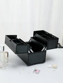 Axyaa Aluminum Makeup Case with Trays: Lockable & Portable Professional Beauty Box
