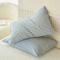 Axyaa Soft Cotton Pillowcase Chequer Grid Pattern 48x74cm Bedding Pillow Cover Set