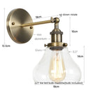 Axyaa Red Bronze LED Wall Lamp with Pull Chain Switch and Clear Glass