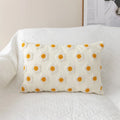 Axyaa Daisy Floral Cushion Cover - White Embroidered Pillow Cover (45x45cm/30x50cm)