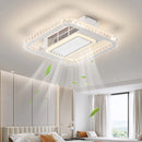 Axyaa Crystal Ceiling Light: Luxury White Fan Lamp for Bedroom, Living, Dining, Office