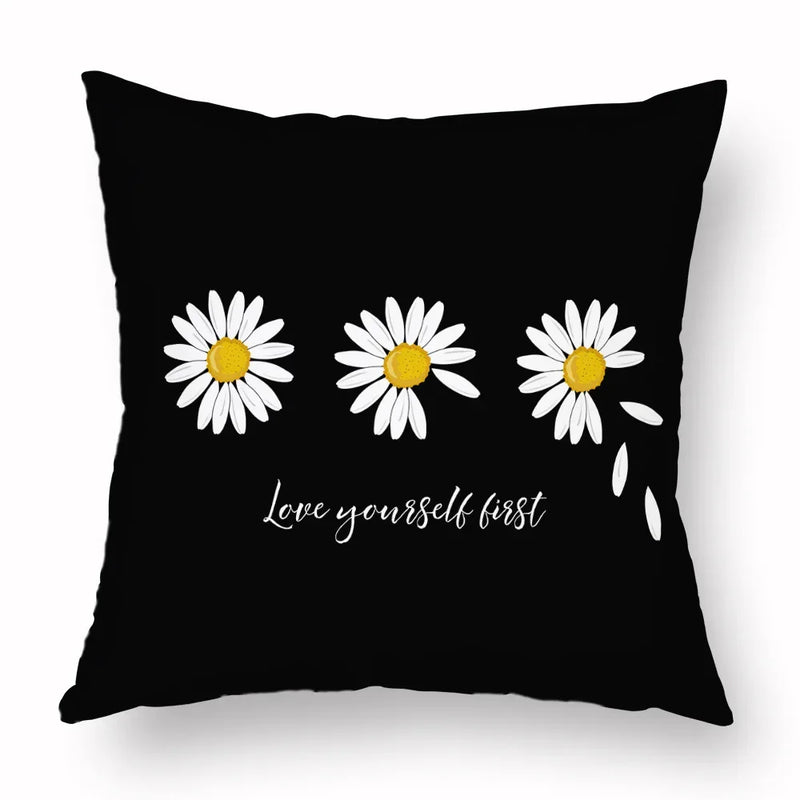 Axyaa Yellow Daisy Peach Skin Pillowcase