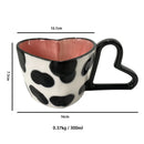 Axyaa Heart Ceramic Coffee Cup 300ml Striped Latte Mug - Exquisite Home Drinkware