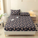 Axyaa Leaf Flower Fitted Sheet - Soft Brushed Polyester Fiber Mattress Cover
