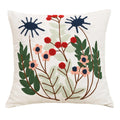 Axyaa Floral Embroidered Throw Cushion Cover Cotton Pillowcase for Living Room Sofa.