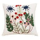 Axyaa Floral Embroidered Throw Cushion Cover Cotton Pillowcase for Living Room Sofa.