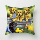 Axyaa Pet Dogs Cartoon Style Pillow Case Home Decor Cushion Sofa Square Pillowcase