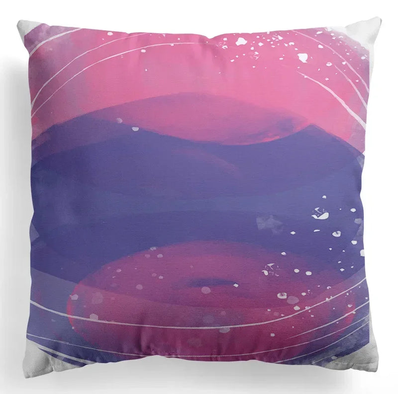 Nordic Luxury Abstract Hand Painted Pillowcase by Axyaa