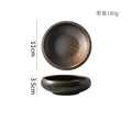 Axyaa Ceramic Seasoning Dish Vintage Sushi Plate Round Vinegar Dish Kitchenware