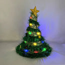 Axyaa LED Christmas Tree Ribbon Santa Hat: Festive Light-Up Holiday Cap for Xmas Party