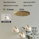 Axyaa Terrazzo Chandelier Lamp - Retro Nordic Bedroom Coffee Shop Pendant Light