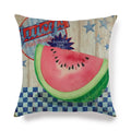 Axyaa Watermelon Pineapple Banana Printed Linen Cushion Cover for Sofa Couch 45X45CM