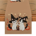 Axyaa Halloween Cat Pumpkin Wizard Hat Table Runner Home Wedding Decoration