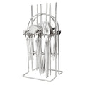 Axyaa 24-Piece Stainless Steel Cutlery Set for 6 - Black Gold Silverware