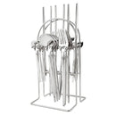 Axyaa 24-Piece Stainless Steel Cutlery Set for 6 - Black Gold Silverware