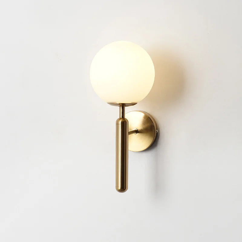 Axyaa Nordic Modern LED Glass Wall Lamp Black Sconce for Bedroom Decoration