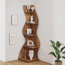 Rustic 5-Tier Corner Bookshelf by Axyaa: Stylish Storage Rack and Plant Stand
