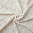 Axyaa Cream White Knitted Tassel Blanket - Nordic Gift for Home and Office