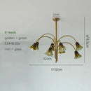 Axyaa French Retro Glass Chandelier - Designer Tulip Art Flower Chandelier
