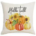 Axyaa Autumn Pumpkin Cushion Cover 18x18 Inches - Modern Thanksgiving Decor Pillowcase
