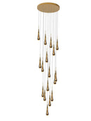 Axyaa Crystal Pendant Chandelier for High Ceilings and Modern Interiors