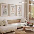 Axyaa Scandinavian Abstract Leaf Geometry Canvas Poster for Home Decor