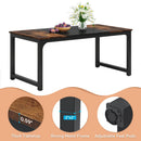 Axyaa Industrial Dining Table: Rectangular Kitchen Table for 6-8 Person