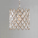 Axyaa Gold Crystal Chandelier - Elegant Round Pendant Light for Bedroom, Dining Room & Kitchen