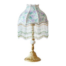 Axyaa Retro Alloy Desk Lamp with LED, Tassel Fabric Lampshade for Bedroom, Living Room, Study