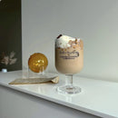 Axyaa Clear Glass Goblet with French Letters Prints - 280ml Short Stem Wine Cup